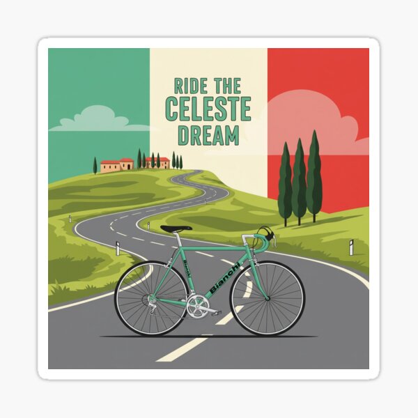 Item preview, Bianchi T-Shirt - Celeste Dream Italian Bike Culture Tee designed and sold by GalaxyInstore.