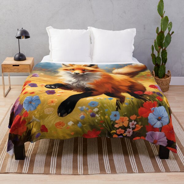 Item preview, Joyful Frolic: The Bouncing Meadow Fox designed and sold by DrawnThreads.