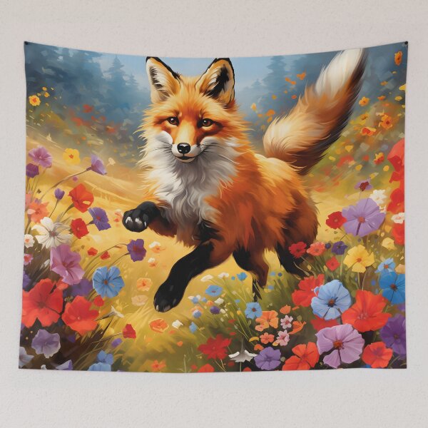 Item preview, Joyful Frolic: The Bouncing Meadow Fox designed and sold by DrawnThreads.