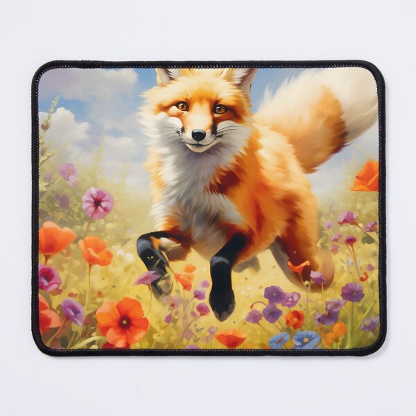 Item preview, Harmony in Bloom: Frolicking Fox in a Meadow designed and sold by DrawnThreads.
