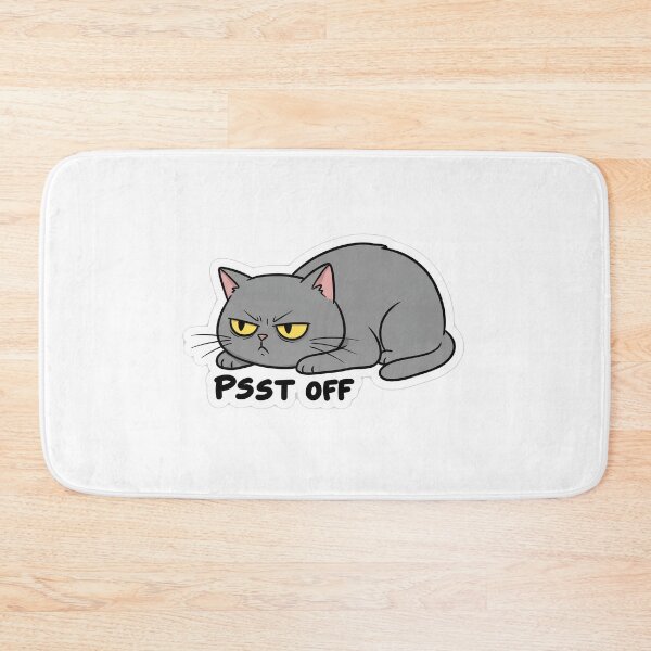 Item preview, Angry Gray Cat Saying “Psst Off” Sticker designed and sold by Arcane-Aesthete.