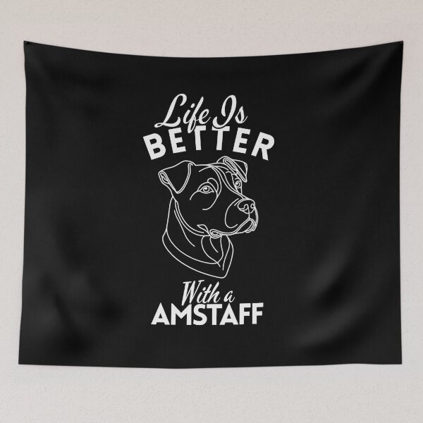 Item preview, Life Is Better With an Amstaff – Minimalist Strong and Loyal Dog Design designed and sold by GoodyPaws.