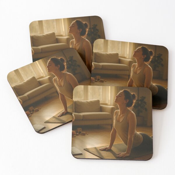 Item preview, Woman doing yoga at home designed and sold by soulofalion.