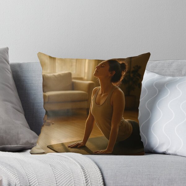 Item preview, Woman doing yoga at home designed and sold by soulofalion.