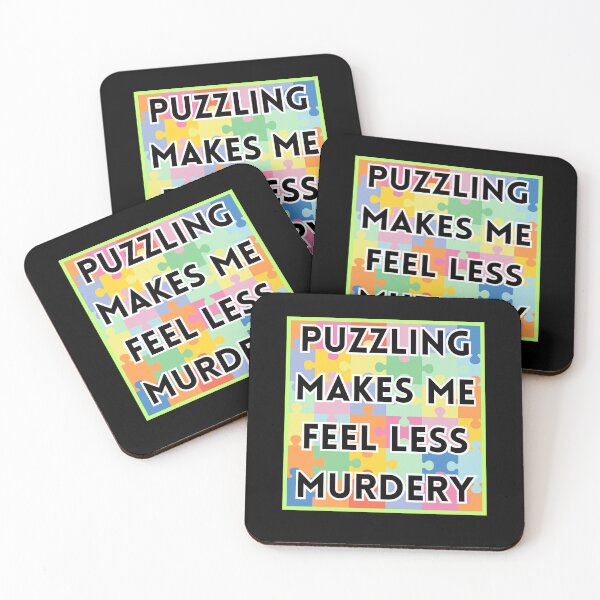 Item preview, Puzzling Makes Me Feel Less Murdery funny gifts for puzzle addicts designed and sold by crazygingercat.