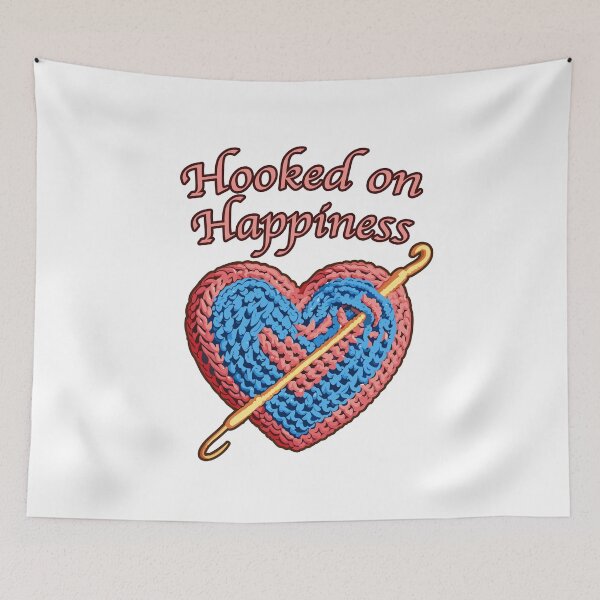 Item preview, Hooked on Happiness – Playful Crochet Yarn Art designed and sold by DrainedUwU.