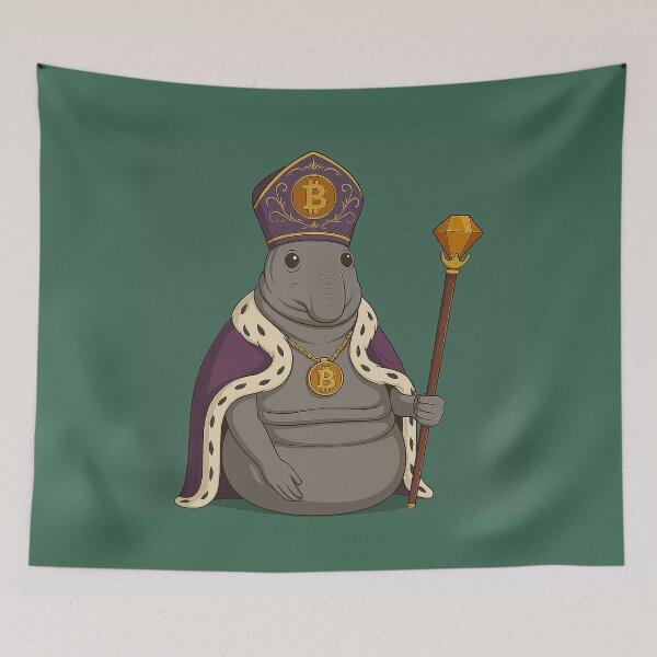 Item preview, Crypto King Manatee – Royal Meme NFT Art designed and sold by MarinaBlackArt.