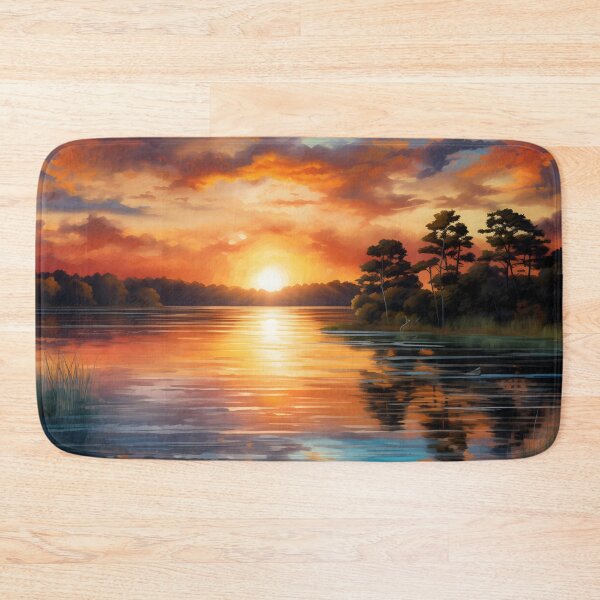 Artikelvorschau, Lake's Serene Canvas entworfen und verkauft von DrawnThreads.