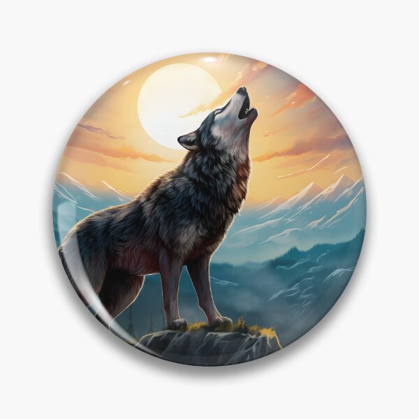 Item preview, Wild Moon Sonata: The Majestic Howl of a Lone Wolf designed and sold by DrawnThreads.
