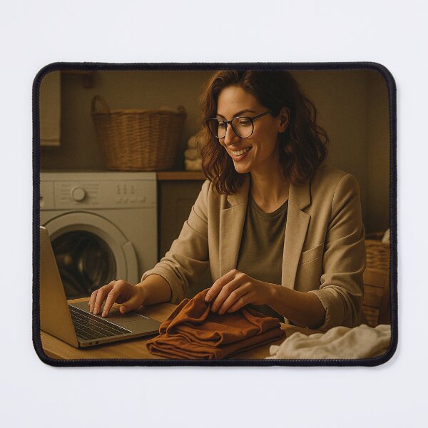 Item preview, Woman working in laundry room designed and sold by soulofalion.