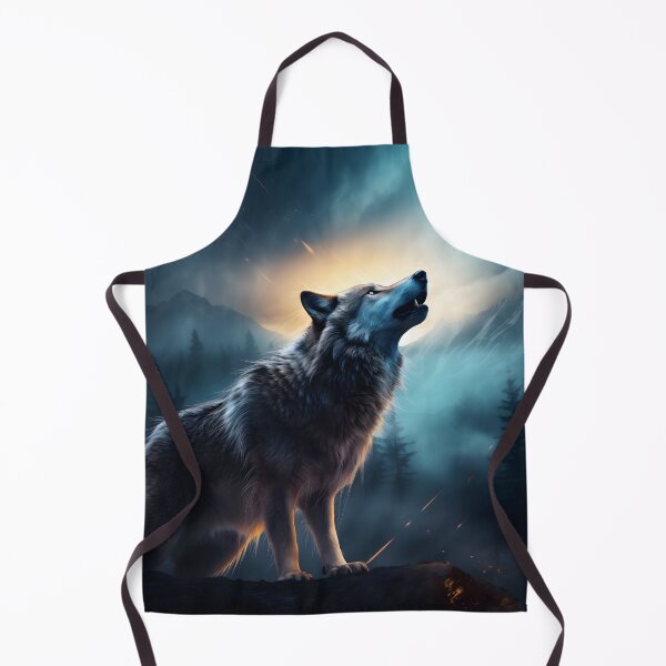 Item preview, Moonlit Serenade: The Majestic Howl of a Lone Wolf in the Wilderness designed and sold by DrawnThreads.