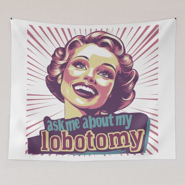Item preview, Ask me About my Lobotomy | 1950s Vintage Housewife Dark Humor Aesthetic designed and sold by Envision Designs.