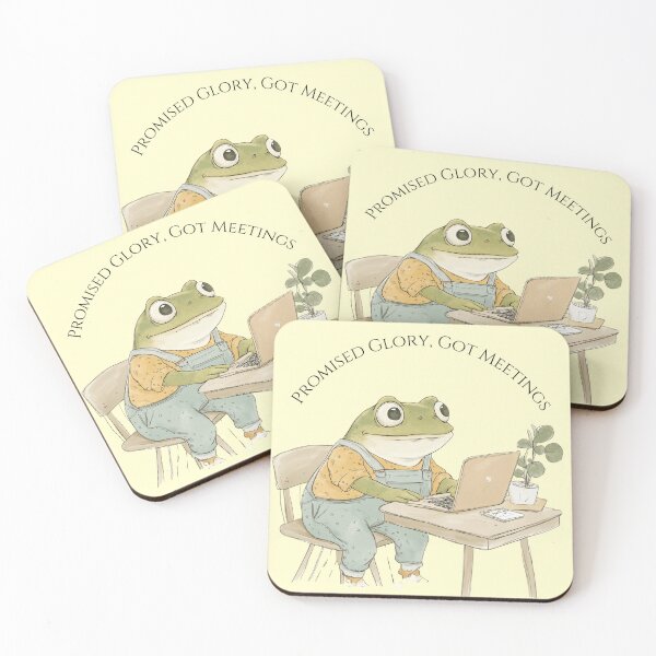Item preview, Cute Frog Office Job Life | Funny Sarcastic Overstimulated Fantasy Animal Memes designed and sold by Envision Designs.