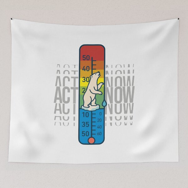 Item preview, Climate Emergency Thermometer: Polar Bear on Melting Ice Floe – Science-Backed Awareness Art designed and sold by H Jonas.
