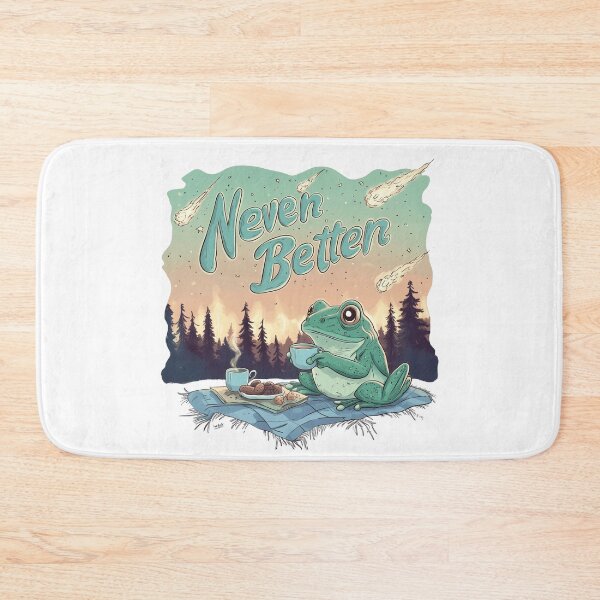Item preview, Funny Never Better Frogs Doodle Meme – Cute Toad Drinking Tea During Chaos designed and sold by Envision Designs.