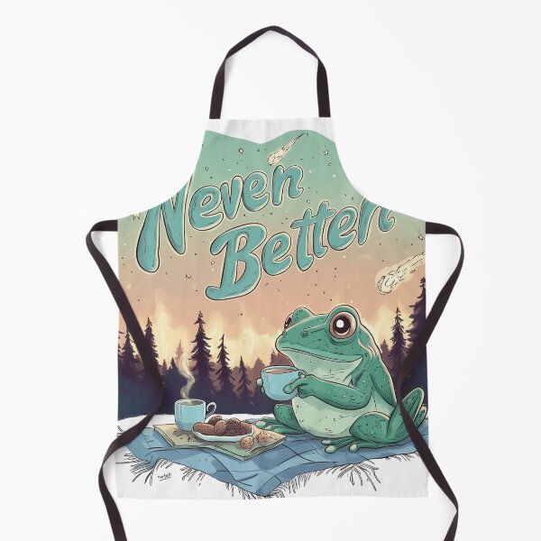 Item preview, Funny Never Better Frogs Doodle Meme – Cute Toad Drinking Tea During Chaos designed and sold by Envision Designs.