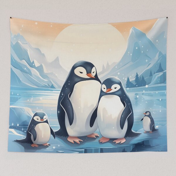 Item preview, Penguin Parade: A Frosty Family Affair designed and sold by DrawnThreads.