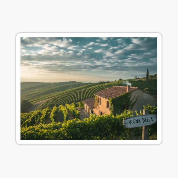 Item preview, Vineyard serenity: Rustic charm in the hills designed and sold by ArtistrySky.