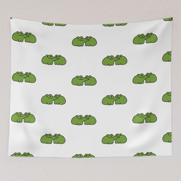 Item preview, Chaotic Frog Love Sticker – Kissing Frogs Meme Art designed and sold by Doctor Michaela.