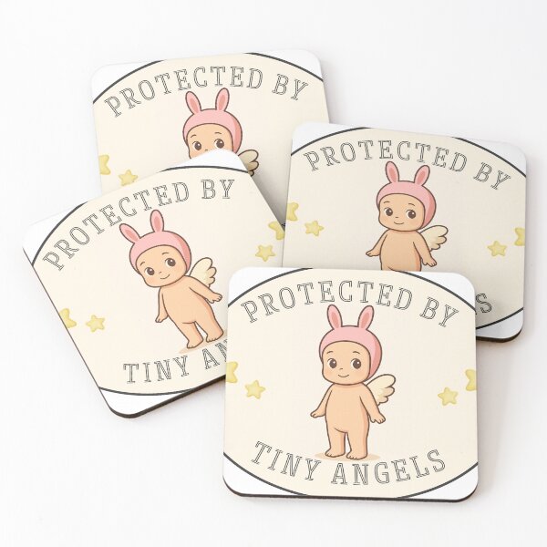 Item preview, Protected by Tiny Angels – Kawaii Sticker / Shirt Design designed and sold by Mandy-Makes.
