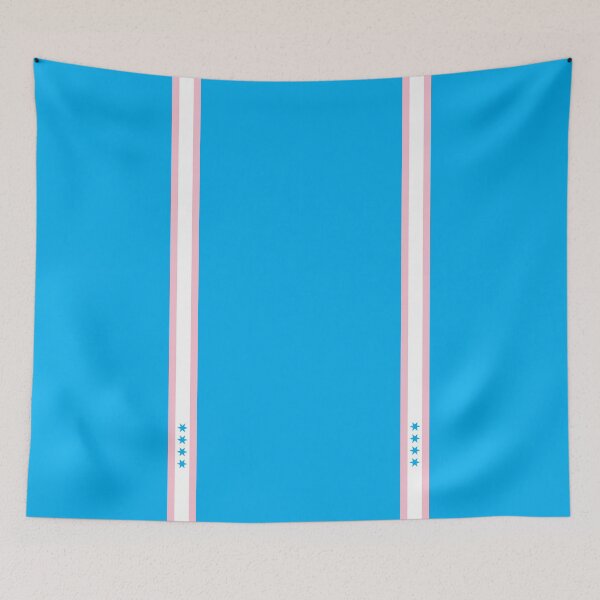 Item preview, Trans Pride Chicago Flag (Sports Stripe Cyan) Leggings designed and sold by dopaminebrand.