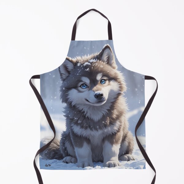 Item preview, Blue-Eyed Baby Wolf in the Snow designed and sold by AthiraCreate.