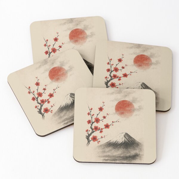 Item preview, Japanese Ink Art Mount Fuji Cherry Blossom Oboro Moon designed and sold by Japanes Unique Shop.
