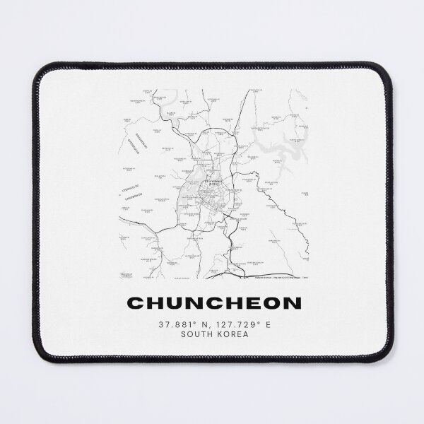 Item preview, Minimalist Chuncheon Map – Black and White Korea City Line Art designed and sold by RM-Journey.