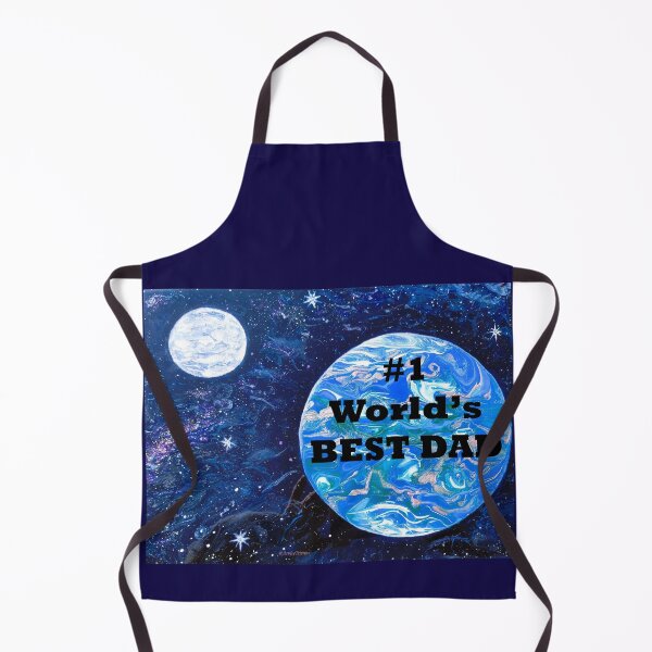 Item preview, "#1 World’s Best Dad!", Earth, planet, moon, stars, Original by ArtByTristine designed and sold by ArtByTristine.