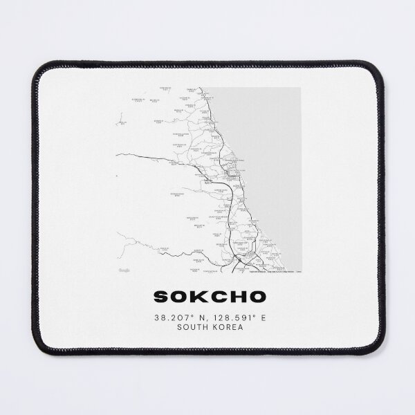 Item preview, Minimalist Sokcho Map – Coastal South Korea City Print in Line Art designed and sold by RM-Journey.
