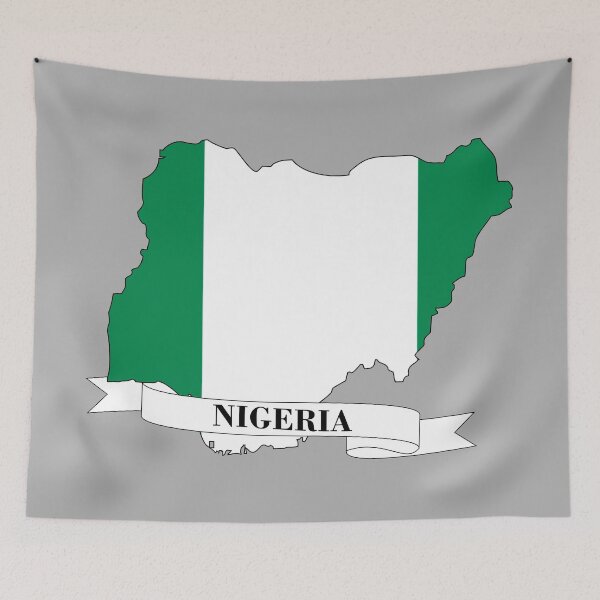 Item preview, Flag map of Nigeria designed and sold by visual adventures.