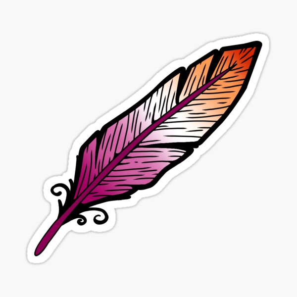 Item preview, Lesbian Pride Feather designed and sold by Lovely Hex Crafts.