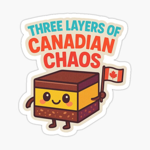 Item preview, Three Layers of Canadian Chaos – Nanaimo Bar Sticker designed and sold by Nathan28ings.