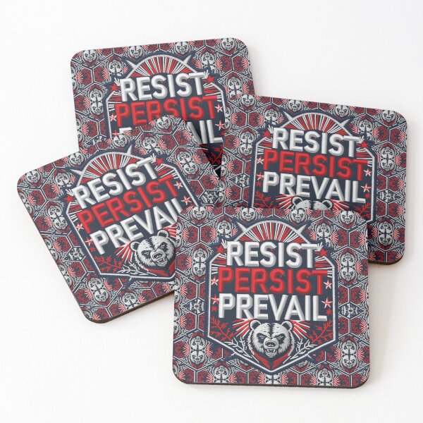 Item preview, Bold Resist Persist Prevail Bear Embroidered Patch Design designed and sold by ArtDesignTp.