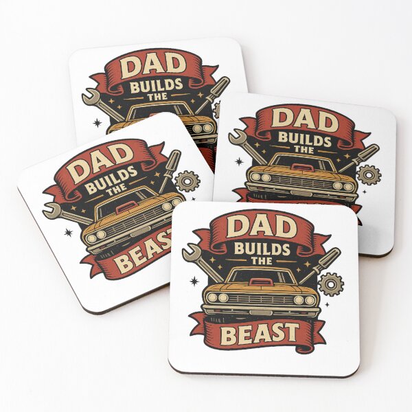 Item preview, Dad Builds the Beast – Retro Muscle Car Gift for Gearhead Dads designed and sold by JenniferCreaArte .