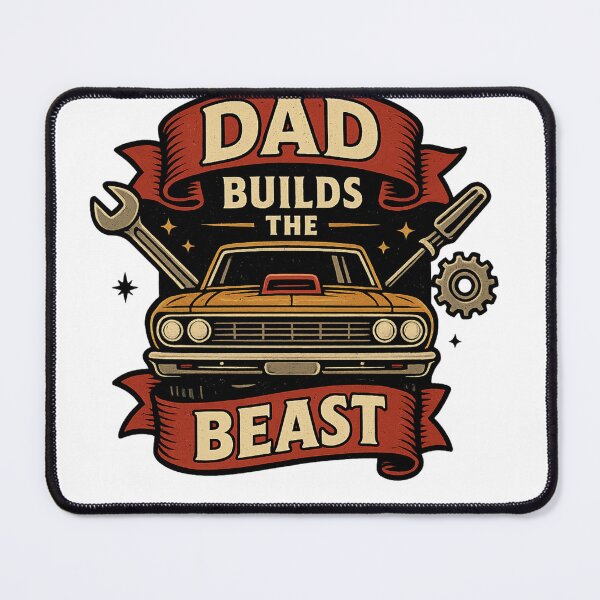 Item preview, Dad Builds the Beast – Retro Muscle Car Gift for Gearhead Dads designed and sold by JenniferCreaArte .