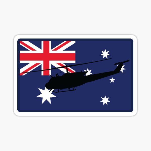 Vista previa del artículo con la obra «Bandera australiana del UH-1H», diseñado y vendido por Pikori.