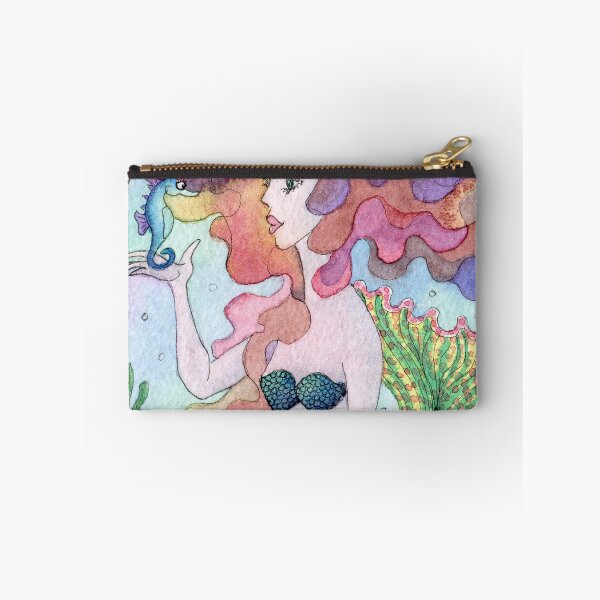 Item preview, Mermaid chatting to her sea-horse designed and sold by SusanAlisonArt.