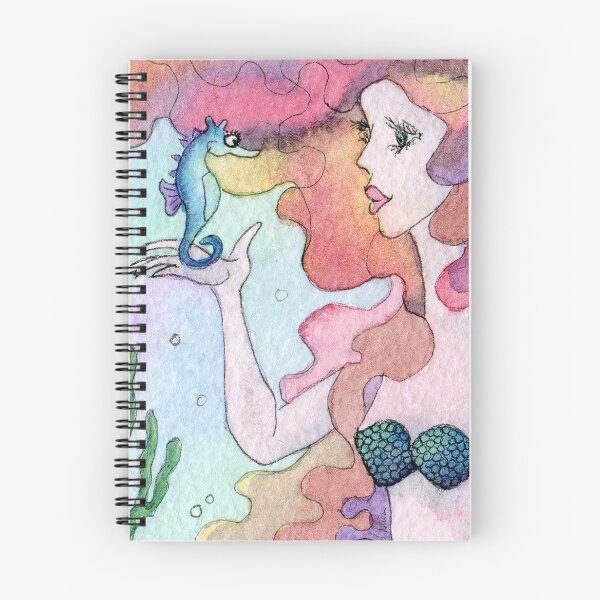 Item preview, Mermaid chatting to her sea-horse designed and sold by SusanAlisonArt.