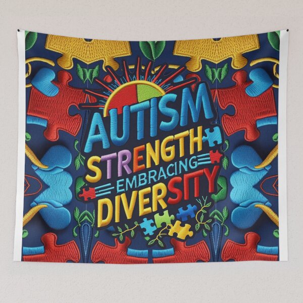 Item preview, Autism Awareness Strength and Diversity Embroidered Patch designed and sold by ArtDesignTp.