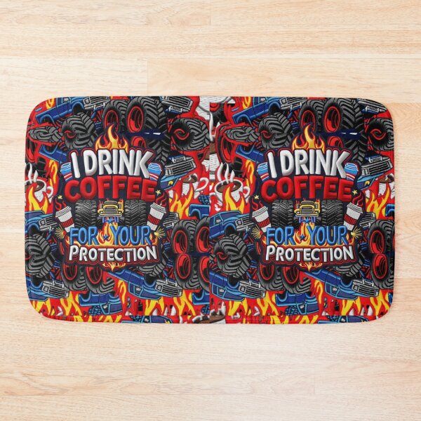 Item preview, Funny Coffee Monster Truck Flame Embroidered Patch designed and sold by ArtDesignTp.