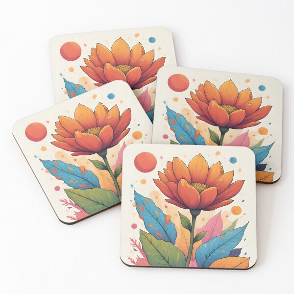 Item preview, Flower with colorful leaves in warm colors designed and sold by angel-cat-22.