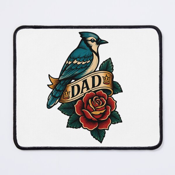 Item preview, Blue Jay, Rose and Dad Flash Art Tattoo  designed and sold by gemneye.