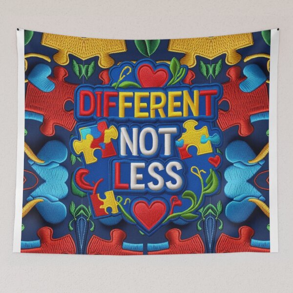Item preview, Different Not Less Autism Awareness Embroidered Patch designed and sold by ArtDesignTp.