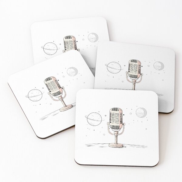 Item preview, Vintage Microphone in Space - Retro Sci-Fi Recording designed and sold by falcon930.