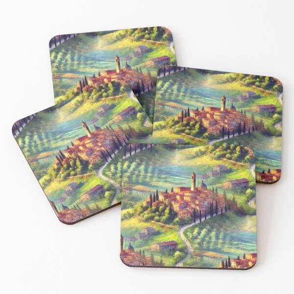 Item preview, Tuscany Vineyards Italian scene Italy Wine Green Aerial Farms designed and sold by TheTimeTaxi.