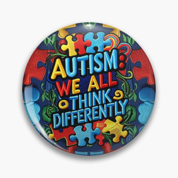 Item preview, Autism We All Think Differently Colorful Embroidered Patch designed and sold by ArtDesignTp.