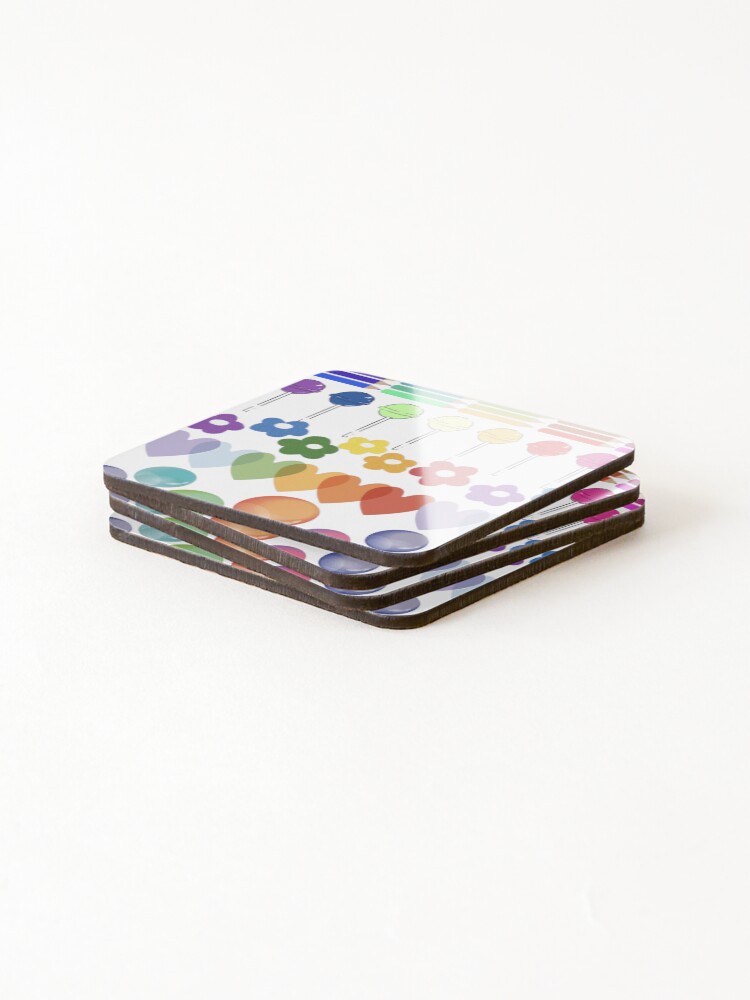 Thumbnail 4 of 5, Coasters (Set of 4), Colorful Pattern designed and sold by ThreadSass.