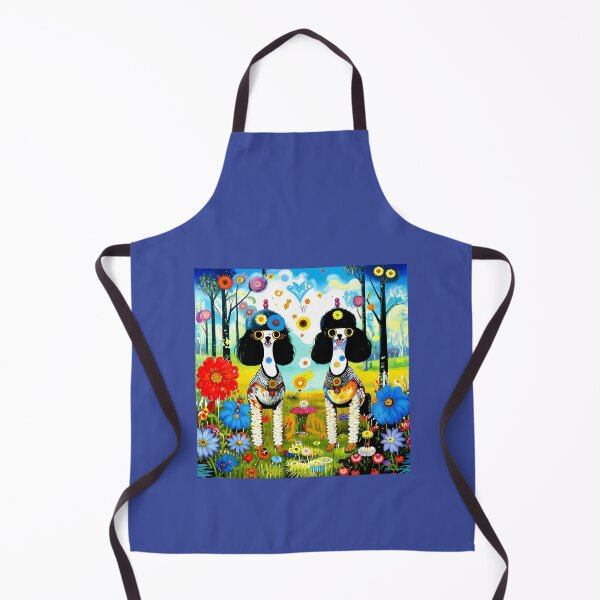 Item preview, Charming twin poodles in a mysterious magical forest with colorful flowers. designed and sold by Natalia-Vlad.