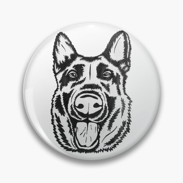 Item preview, 'Max' German Shepherd Face designed and sold by HoundsByHaley.